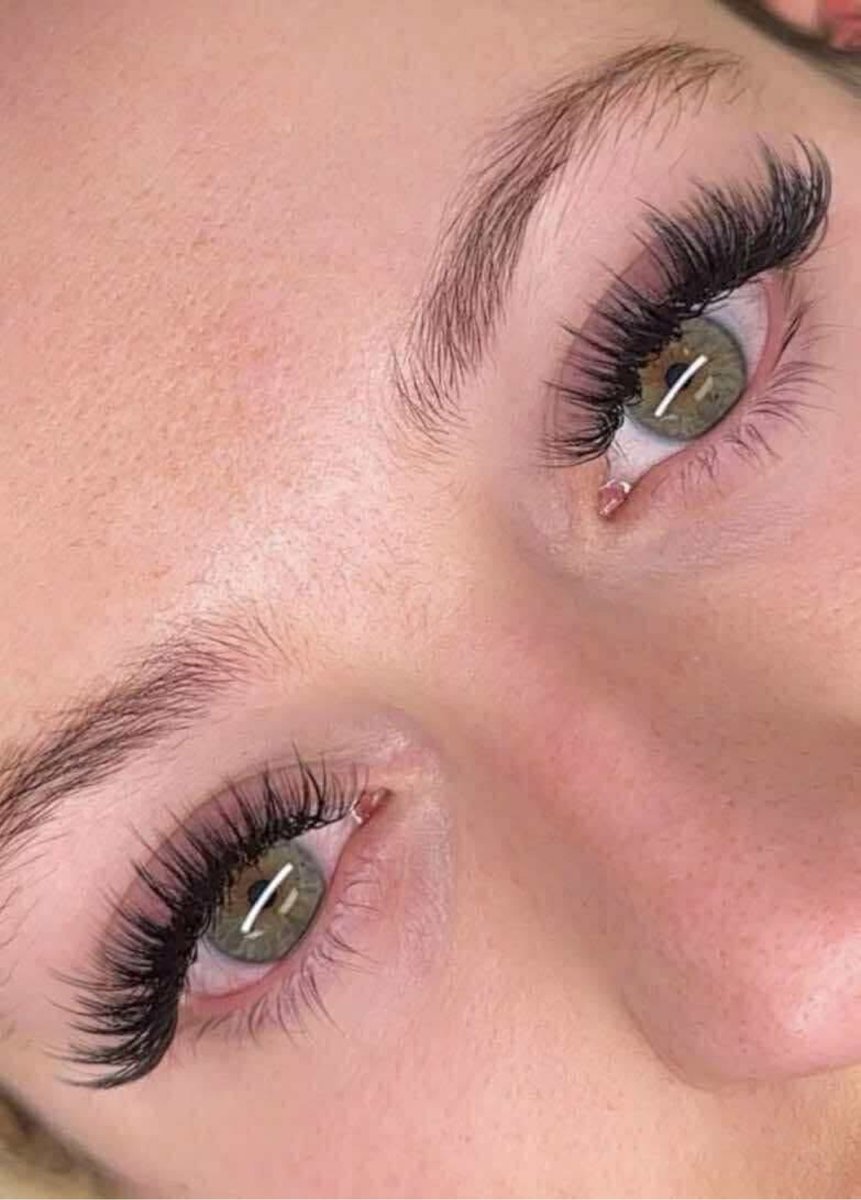 Volume lash extensions close-up