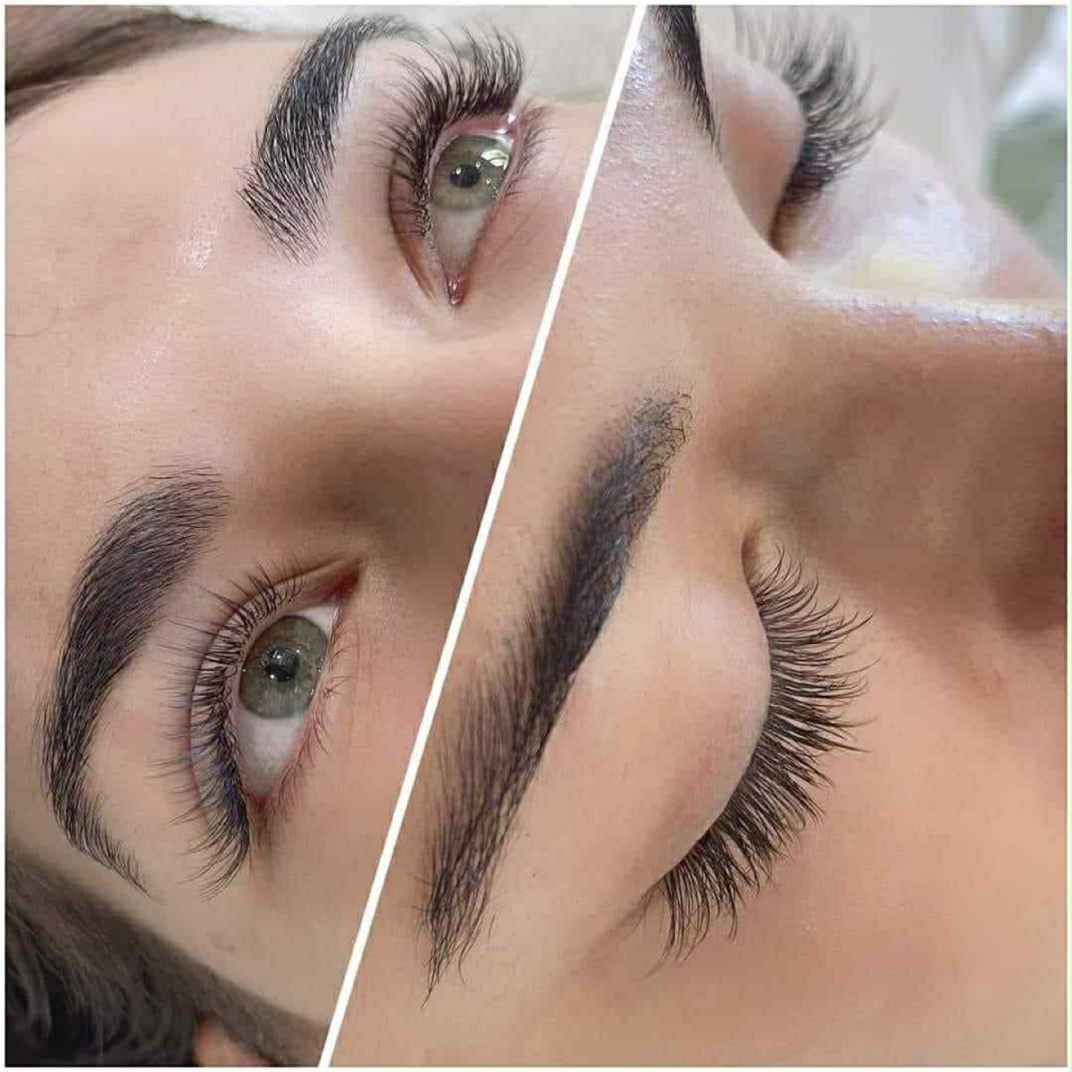 Lash and brow before and after